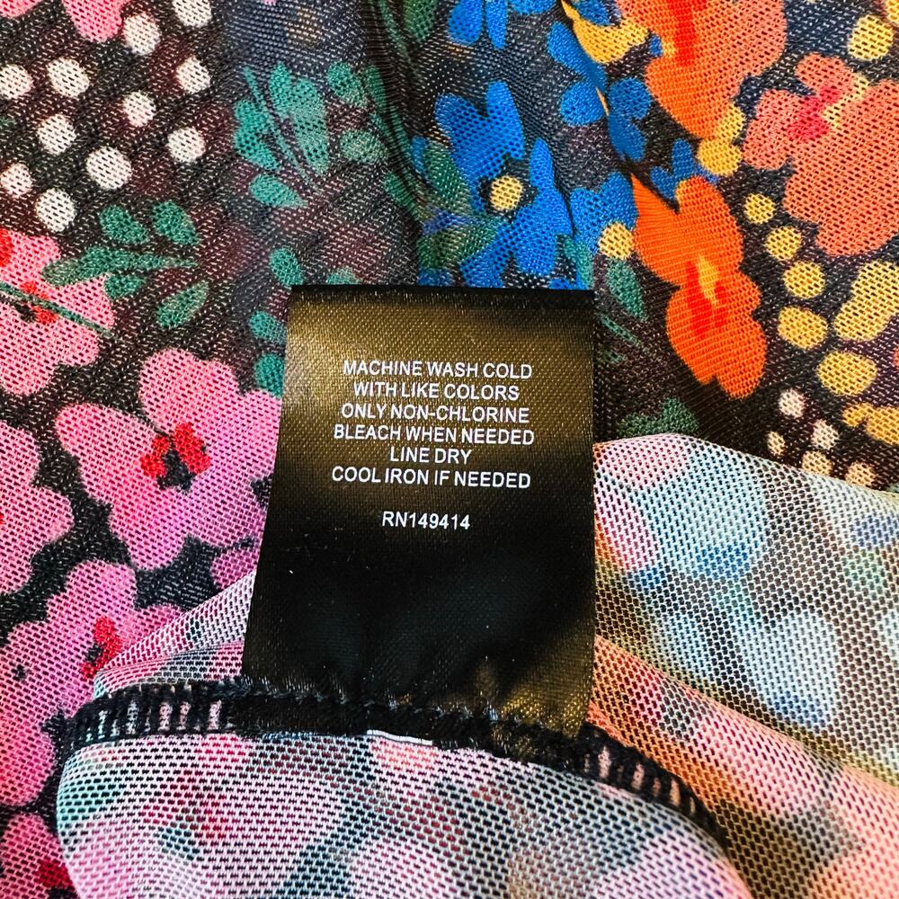 Johnny Was Eleanor Mesh Short Sleeve Astrid Floral Tee Shirt Women’s Sz  XL - Picture 5 of 9